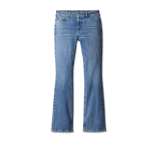 Harley-Davidson® Women's High Rise Boot Cut Jeans - Medium Indigo