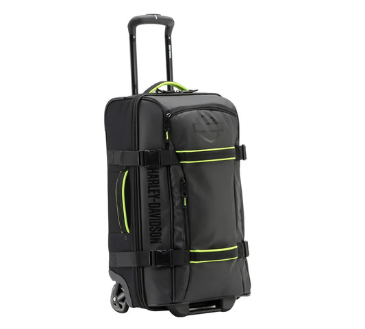 Harley-Davidson® Nomad Wheeling Duffel Bag with Shark Wheels - 21" - Black & Lime