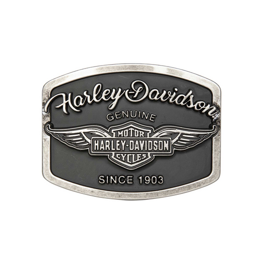 Harley-Davidson® Women's B&S Genuine Wings Belt Buckle - Antique Nickle Finish