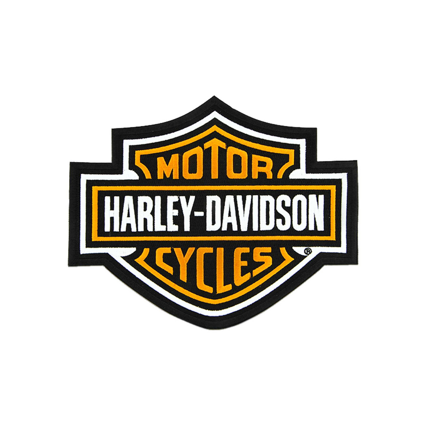 Harley-Davidson® 9.25 inch Embroidered Orange Bar & Shield Logo Emblem Patch