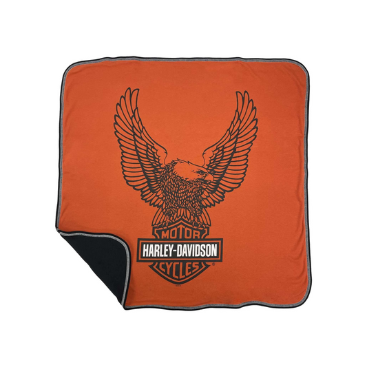 Harley-Davidson® Baby Eagle Receiving Blanket - Black/Orange