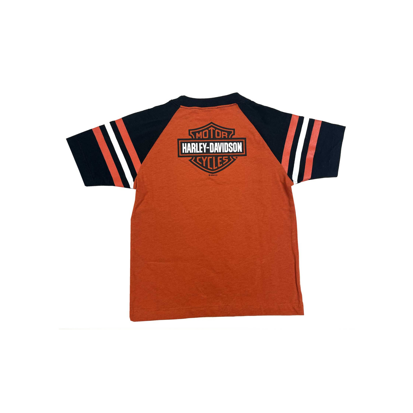 Harley-Davidson® Boys' Knit Raglan Short Sleeve Toddler Tee - Orange