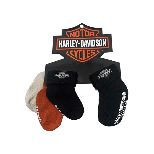 Harley-Davidson® Baby Boys' Bar & Shield Logo 3 Pack Infant Socks-Multi-Colored
