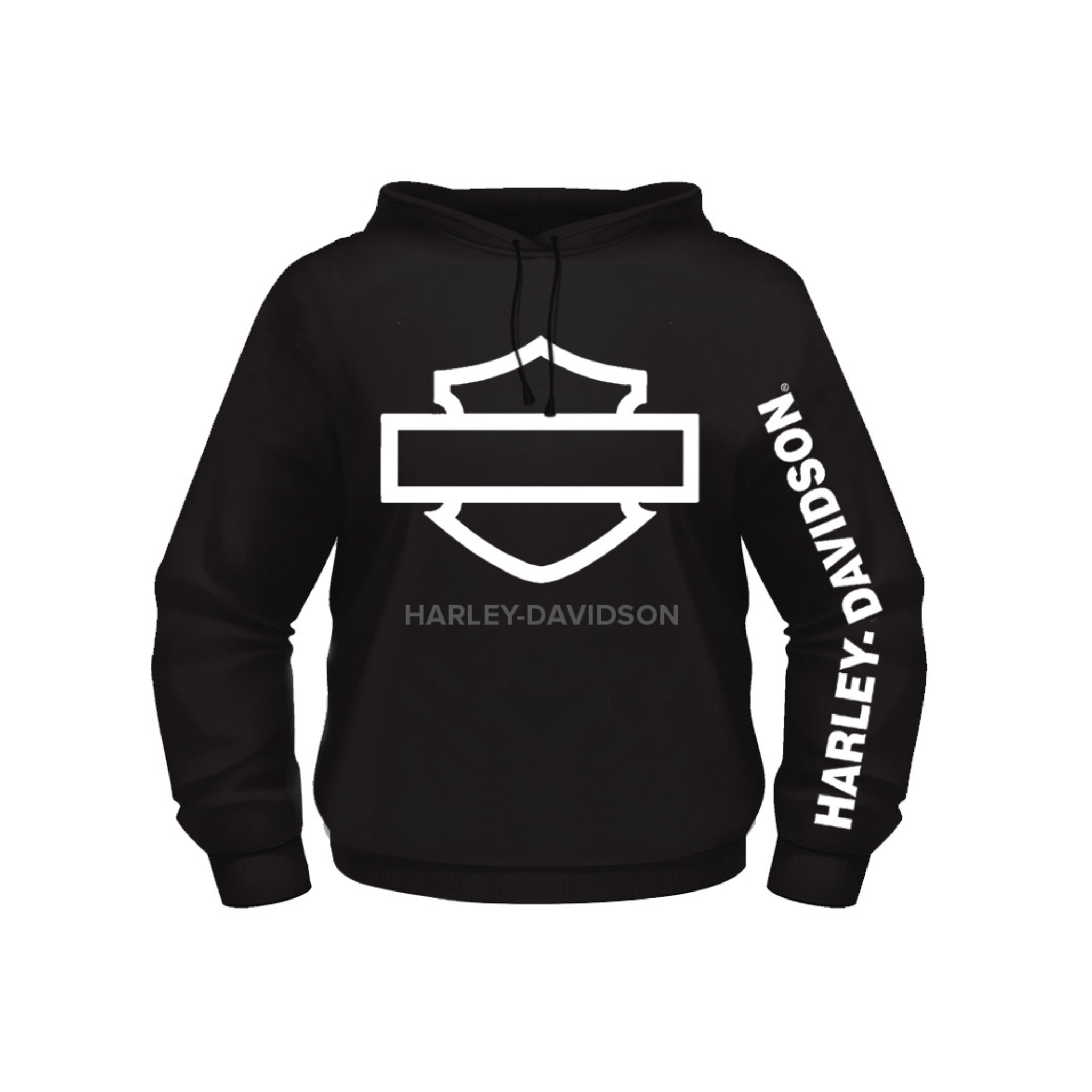 Gasoline Alley Harley Davidson Dealer Hoodie White B S Outline