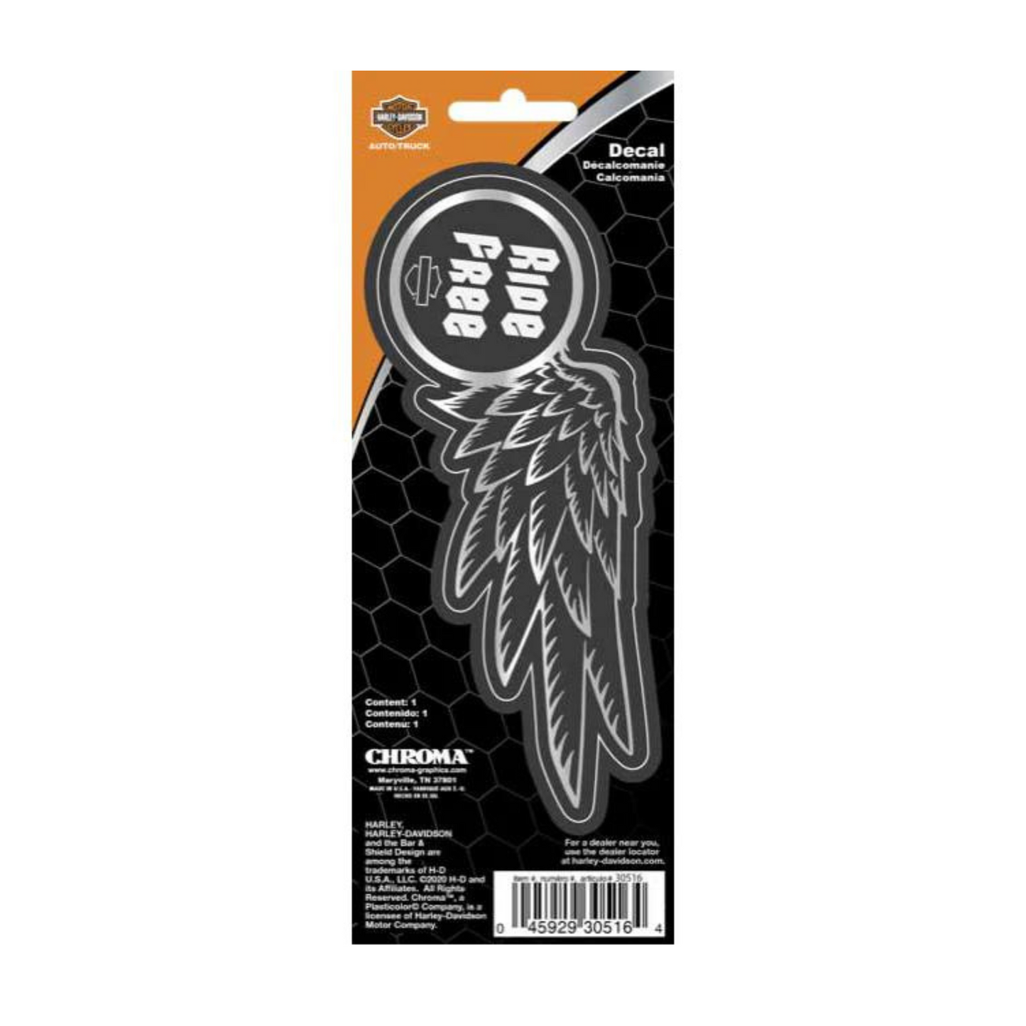 Harley-Davidson® Ride Free Wing Decal