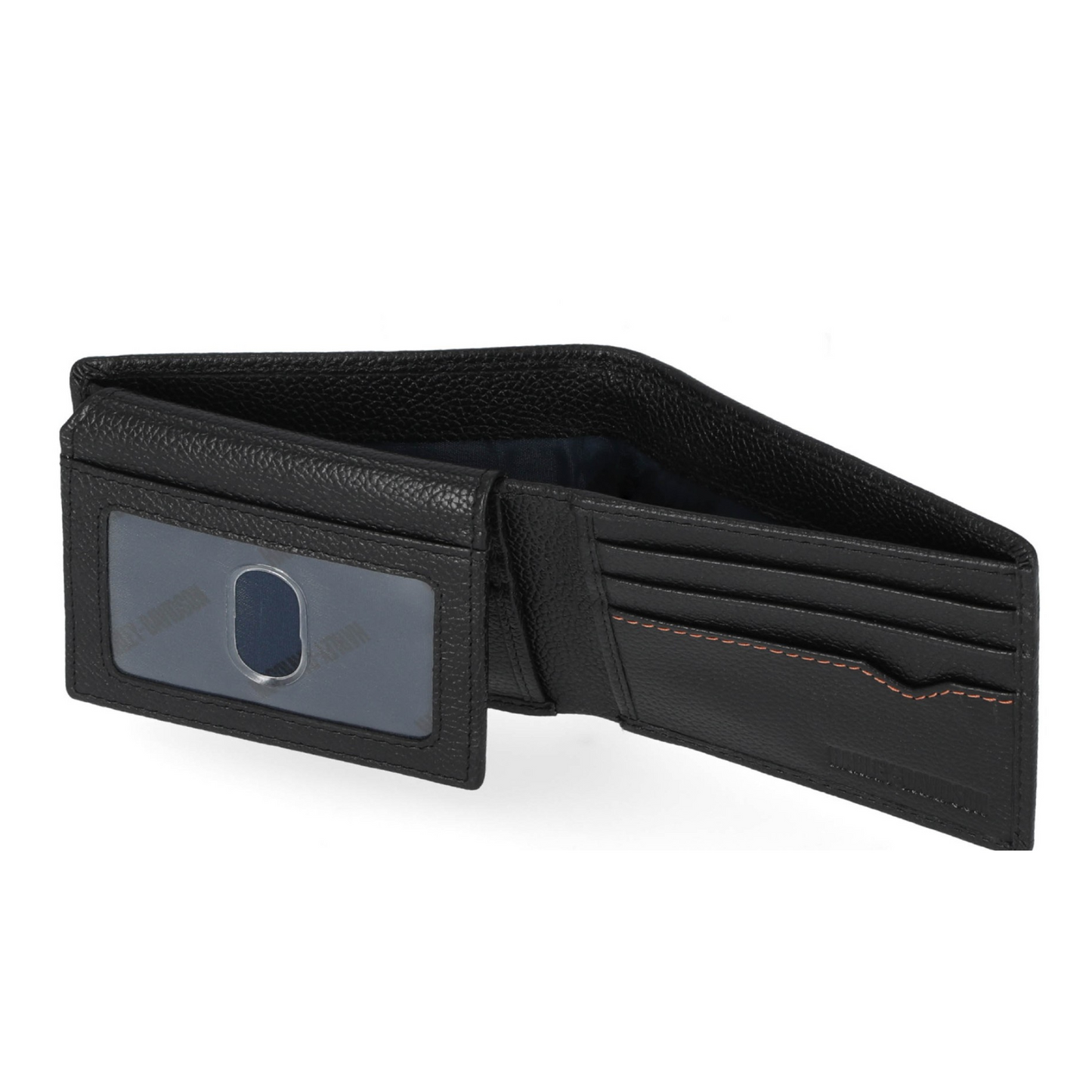 Harley-Davidson® Men's Classic Genuine Pebble Leather B&S Passcase Wallet - Black