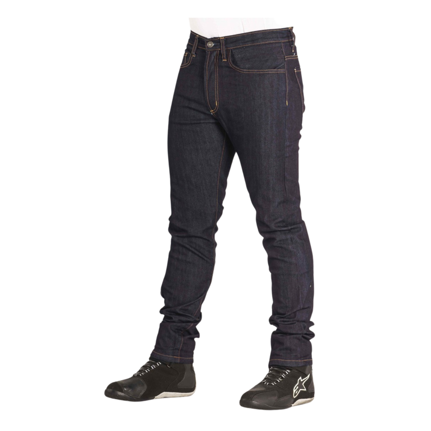 TKD Jeans - Men's Kevlar Lined Archie Stretch Slim Skinny Leg Blue Combo