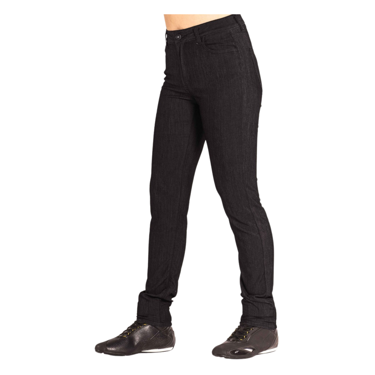 TKD Jeans - Women's Kevlar Lined Amber H/Rise Stretch Slim Black