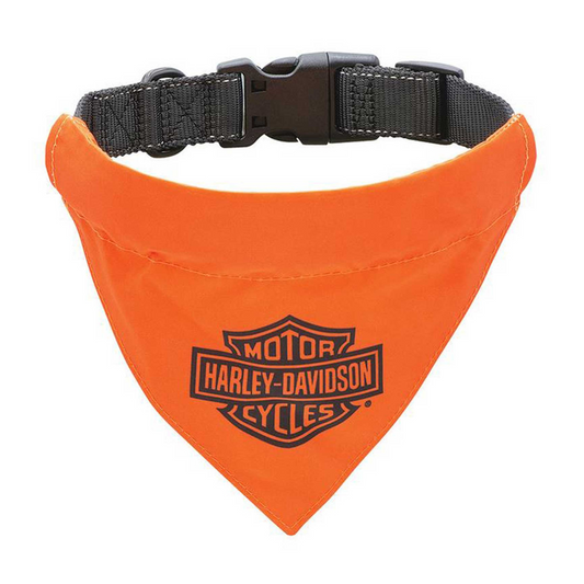Harley-Davidson® Dog Pet Collar with Bandana - L/XL 18"-26" Adjustable Clasp