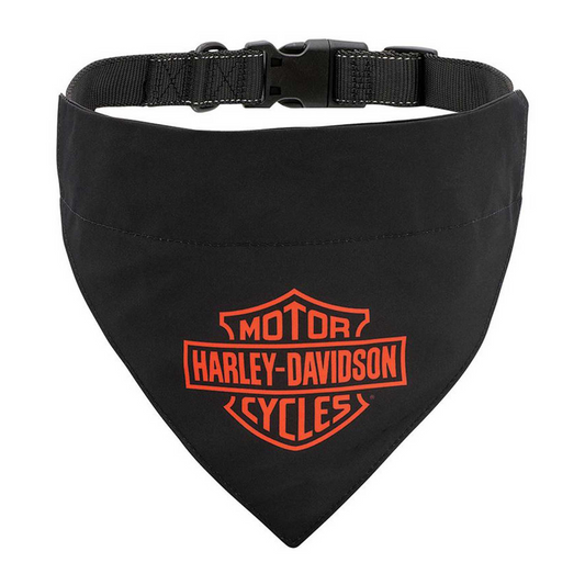 Harley-Davidson® Dog Pet Collar w/ Black Bandana -L/XL 18"-26" Adjustable Clasp