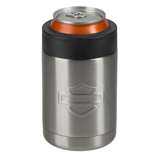 Harley-Davidson® Silhouette B&S Stainless Steel Can Cooler - 12 oz.