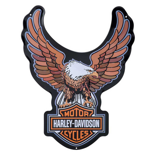 Harley-Davidson® Embossed Tin Sign - Bar & Shield Eagle Shaped