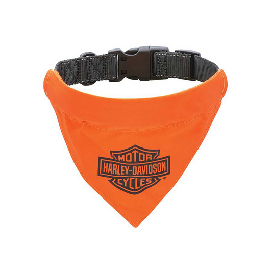 Harley-Davidson® Dog Pet Collar with Bandana - S/M 12"-18" Adjustable Clasp