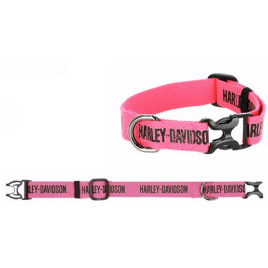 Harley-Davidson® Text Pet Collar Pink - 19"-23"