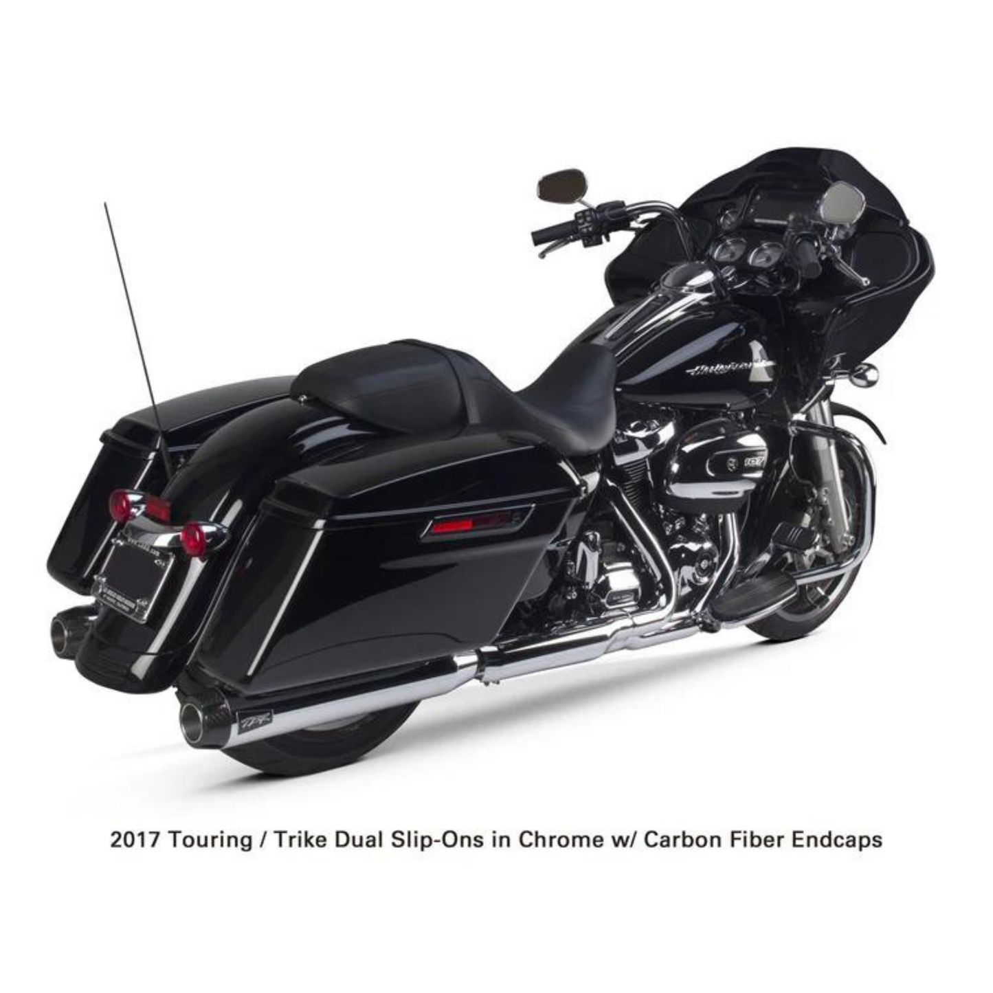 TBR Exhaust - Touring Slip-Ons - Chrome w/ Carbon End Caps