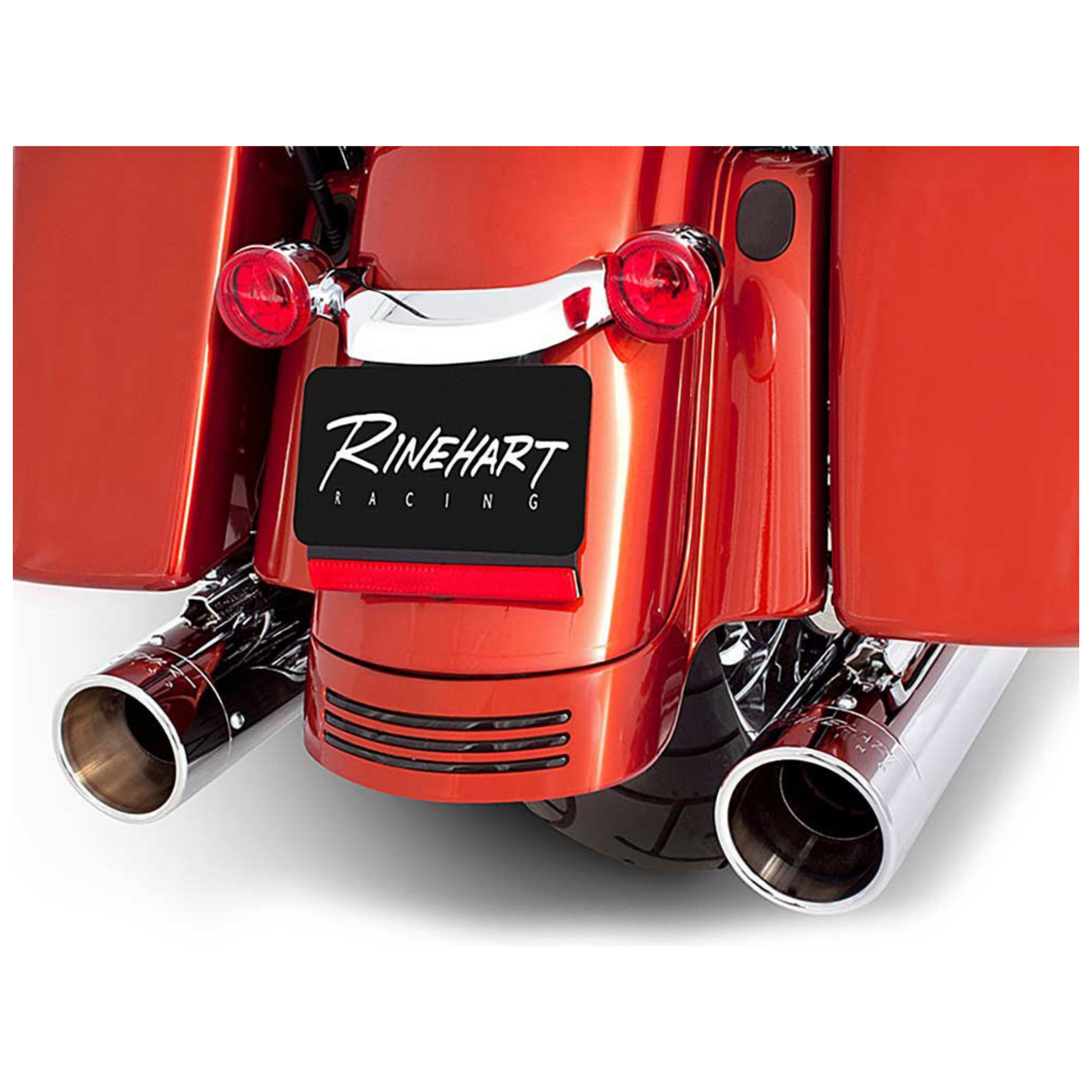 Rinehart Exhaust - 4in. Slip-On Mufflers – Chrome with Chrome End Caps - Fits Touring '17-'23