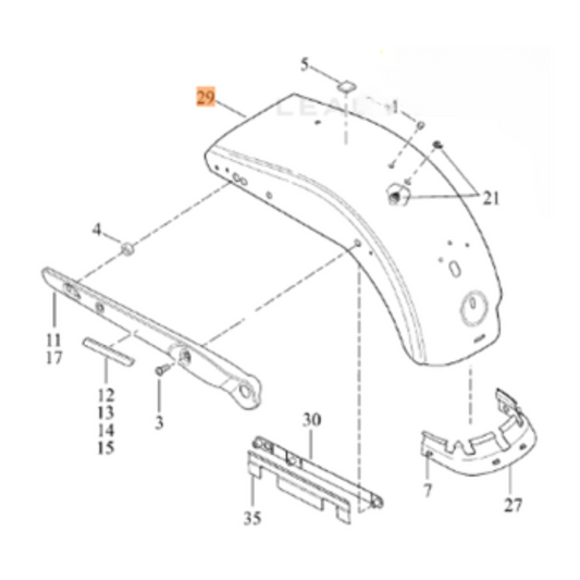 Harley-Davidson® Primed Rear Fender - Fat Bob '14-'17