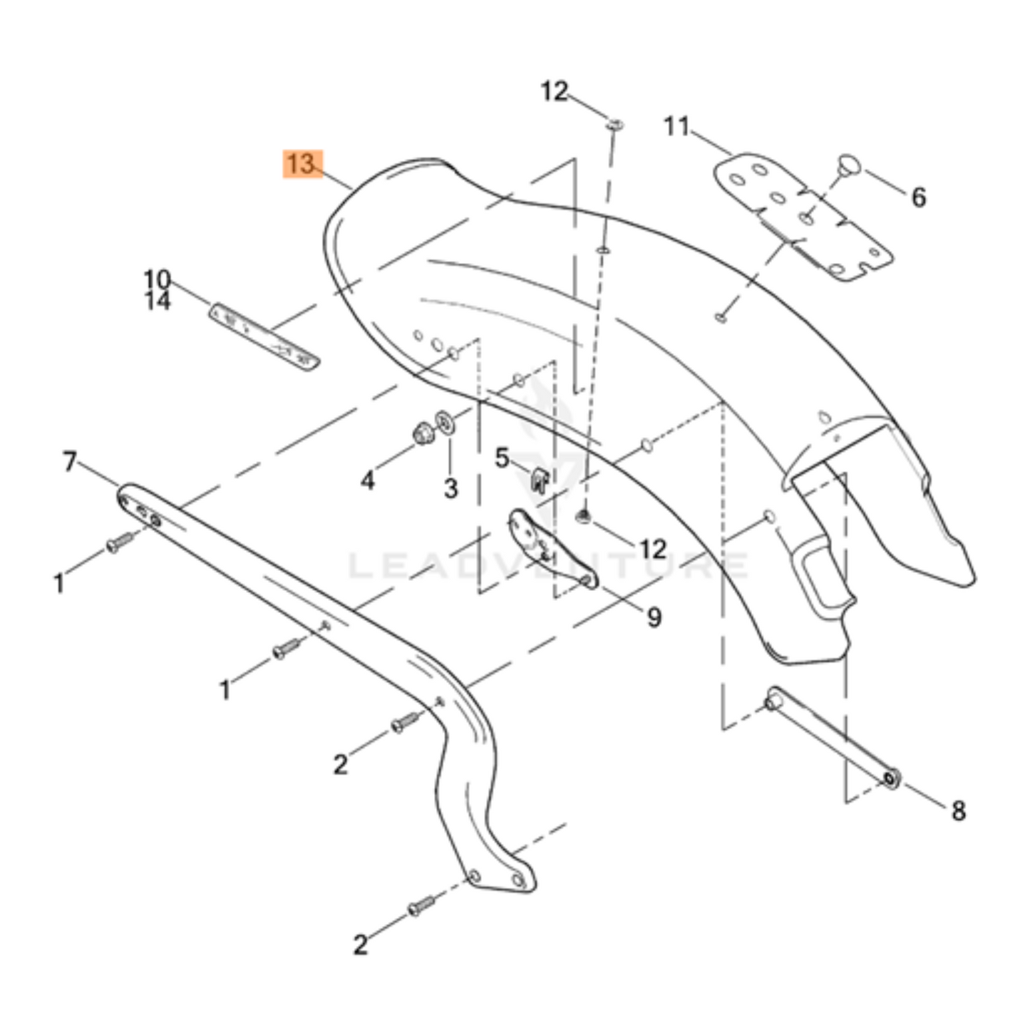 Harley-Davidson® Primed Rear Bob Tail Fender - Softail '01-'03