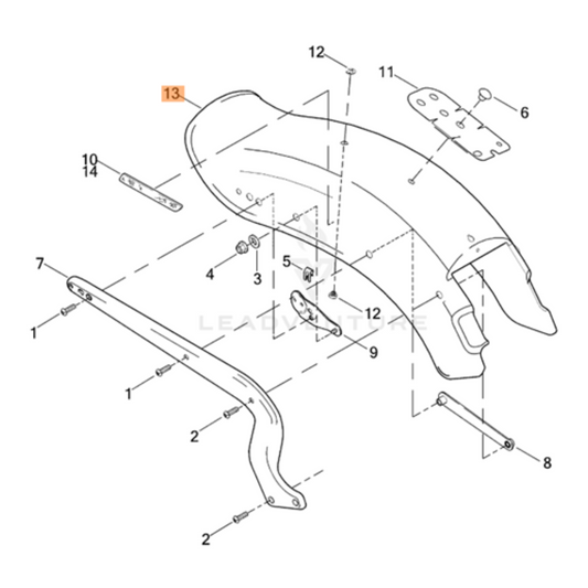 Harley-Davidson® Primed Rear Bob Tail Fender - Softail '01-'03