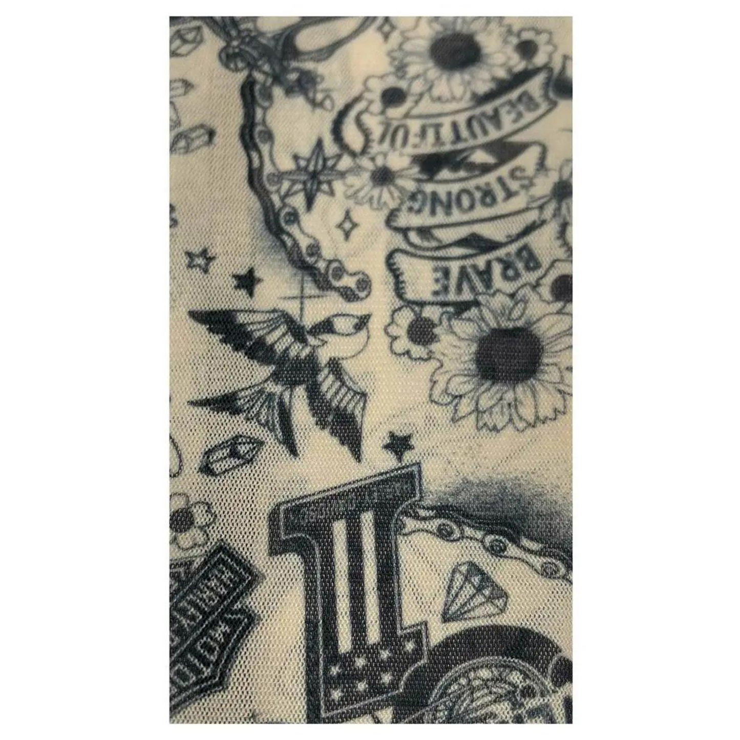 Harley-Davidson® Girls' Glitter B&S Mesh Tattoo Long Sleeve Creeper