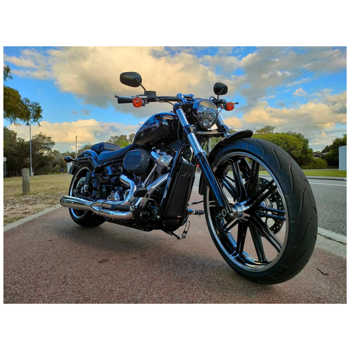 Rad Guard - M8 Softail Oil Cooler Protective Guard - Black