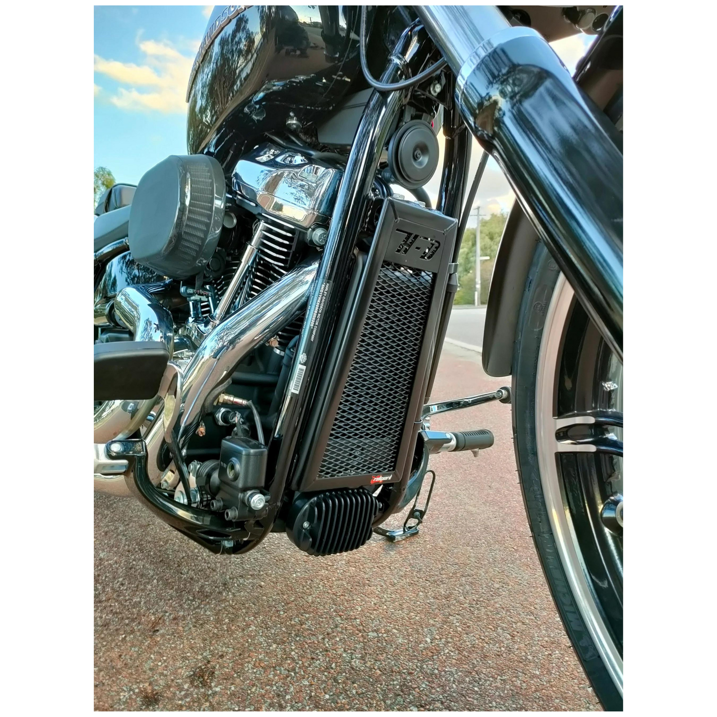 Rad Guard - M8 Softail Oil Cooler Protective Guard - Black