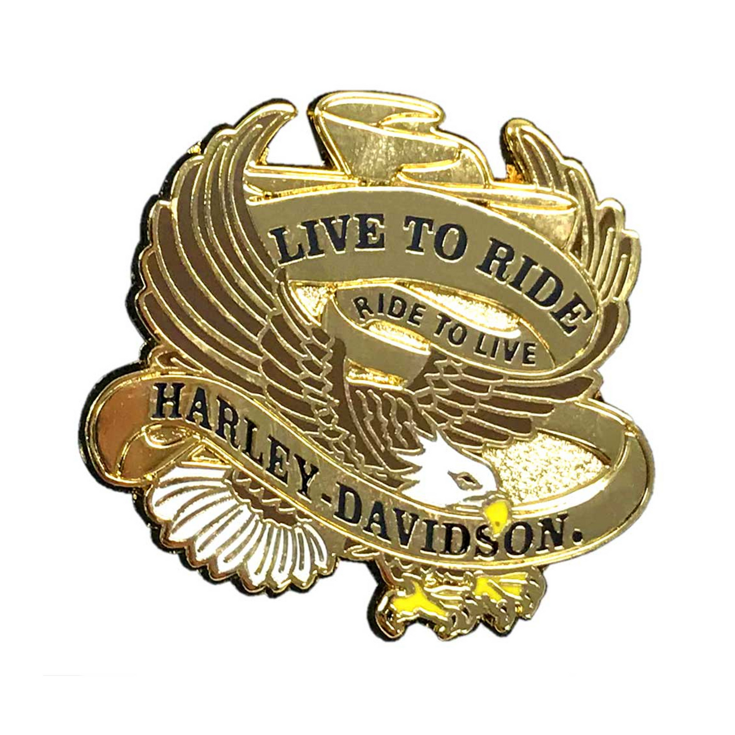 Harley-Davidson® 1.25 in. Live to Ride Eagle Pin - Shiny Gold Finish