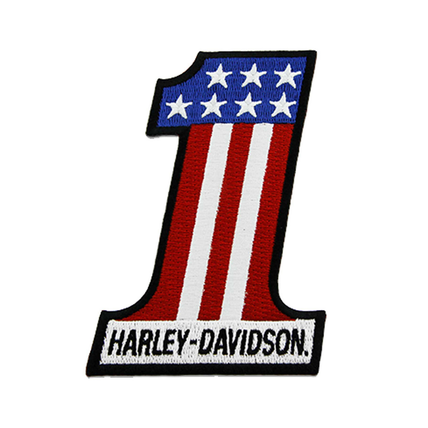 Harley-Davidson® 4.3" Embroidered RWB #1 Logo Emblem Sew-On Patch