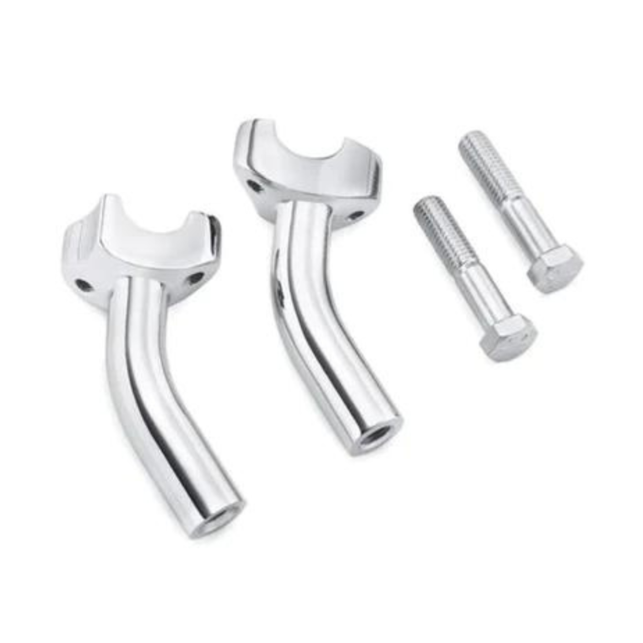 HTTMT Chrome Straight 2" Rise 1.25" Handlebar Risers For Harley-Davidson - 791160519234