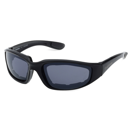 Harley-Davidson® Checker Oval Sport Wrap Plastic Men's Sunglasses - Matte Black