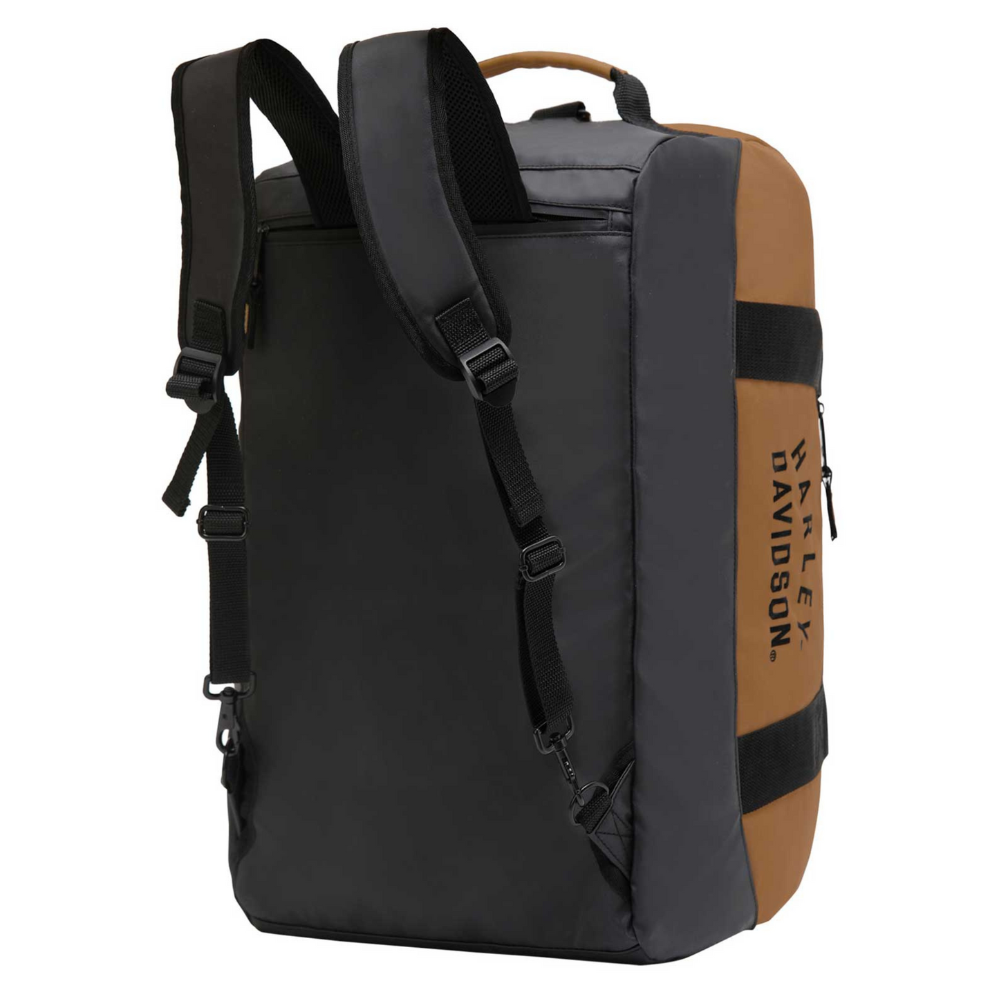 Harley-Davidson® Rugged Twill Embroidered Convertible Duffel Bag/Backpack - Brown