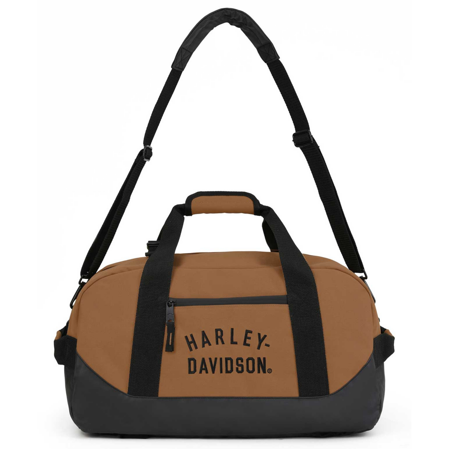Harley-Davidson® Rugged Twill Embroidered Convertible Duffel Bag/Backpack - Brown