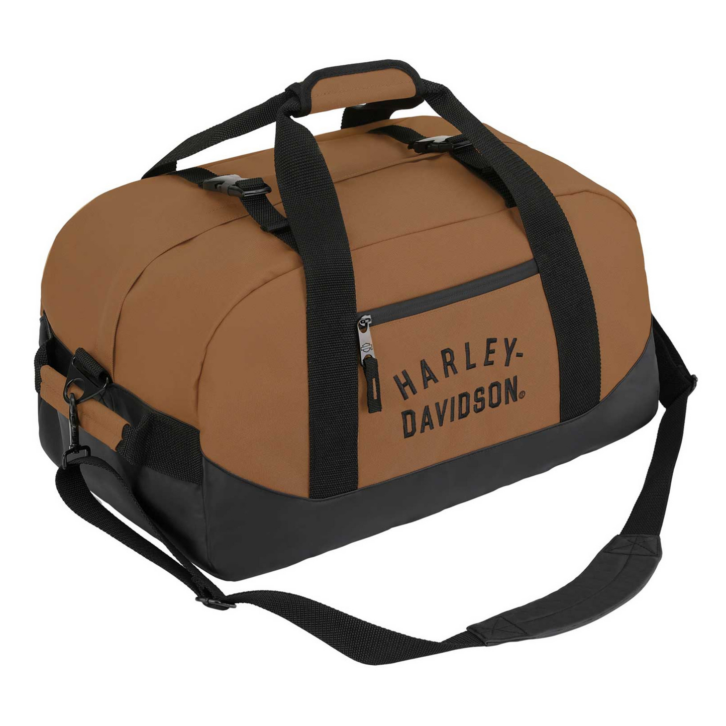 Harley-Davidson® Rugged Twill Embroidered Convertible Duffel Bag/Backpack - Brown