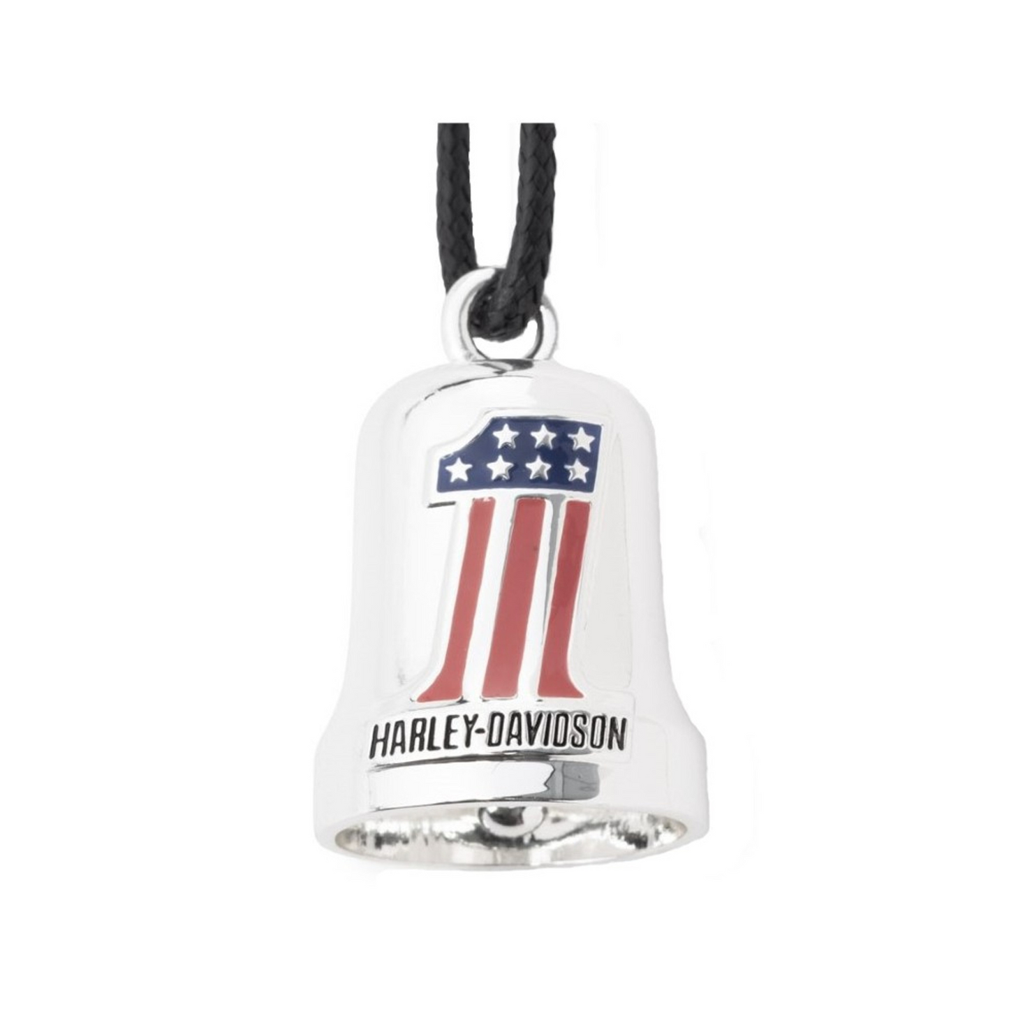 Harley-Davidson® H-D Red White & Blue #1 Racing Logo Ride Bell – Silver Finish
