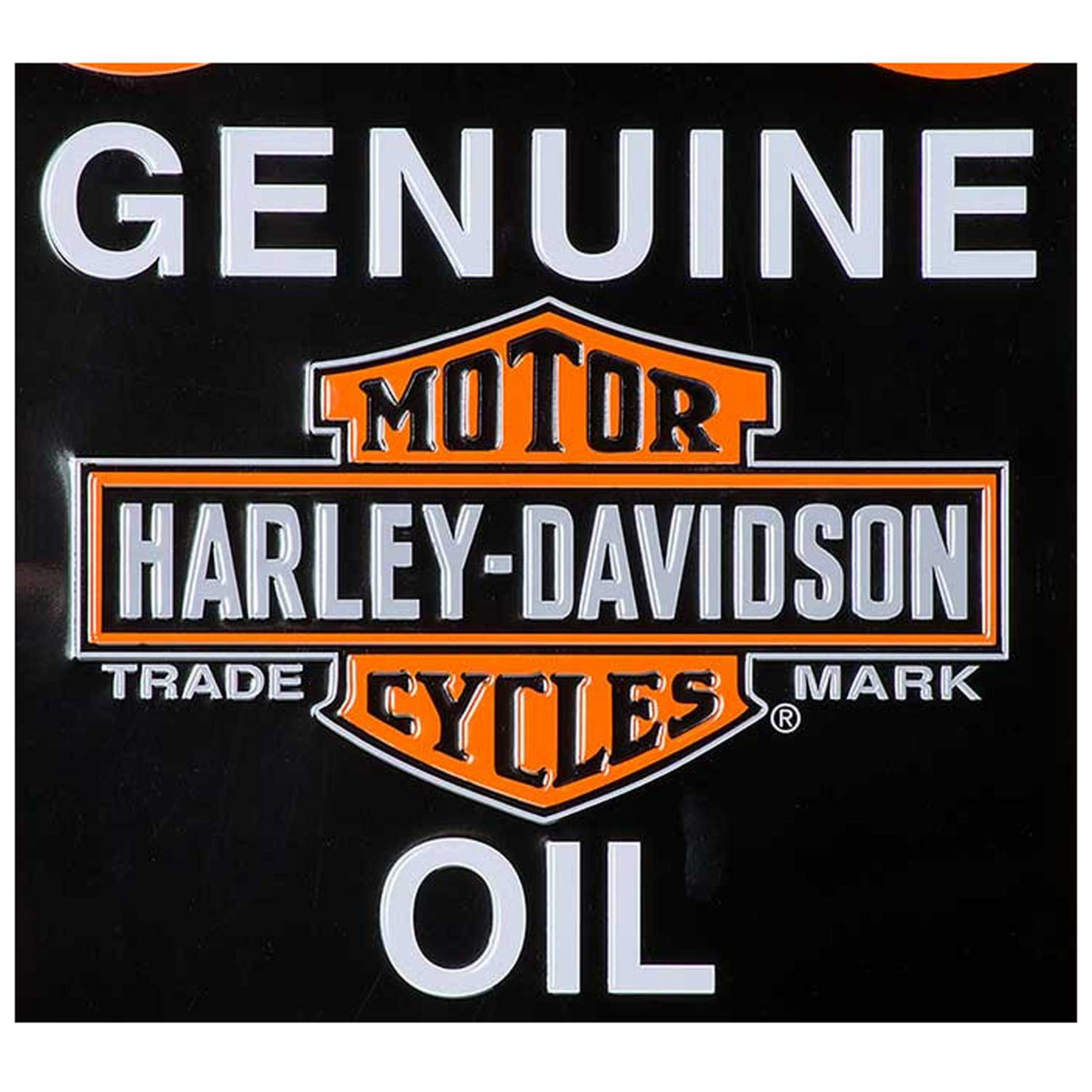 Harley-Davidson® Embossed Tin Sign - Genuine Oil Can Bar & Shield