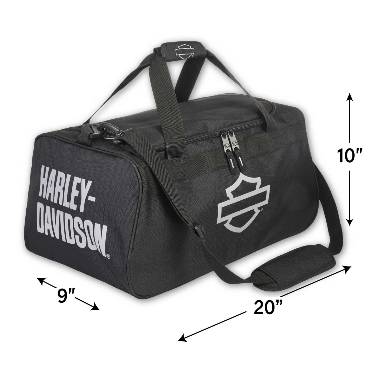 Harley-Davidson® Bar & Shield Logo Zipper Rugged Graphic Duffel Bag - Black