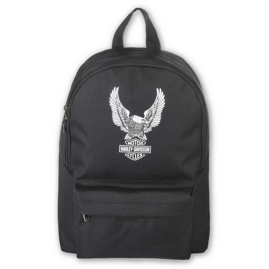 Harley-Davidson® Eagle Rugged Graphic Backpack w/Padded Adjustable Straps - Black