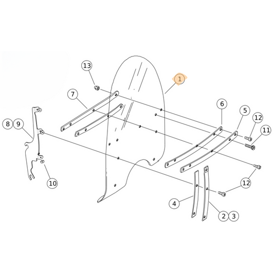 Harley-Davidson® 16in. Windshield Perspex - Light Smoke