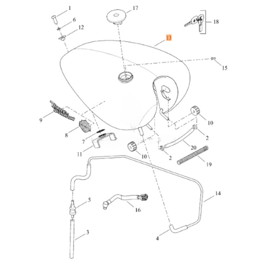 Harley-Davidson® Fuel Tank - '15-'20 XG500 - Vivid Black