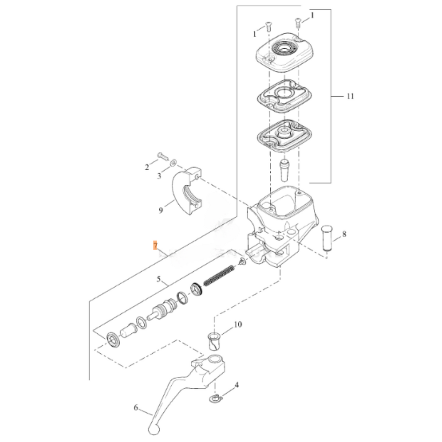 Harley-Davidson® Front Brake Master Cylinder - '11-'17 Dyna & Softail - Single Front Disc Models