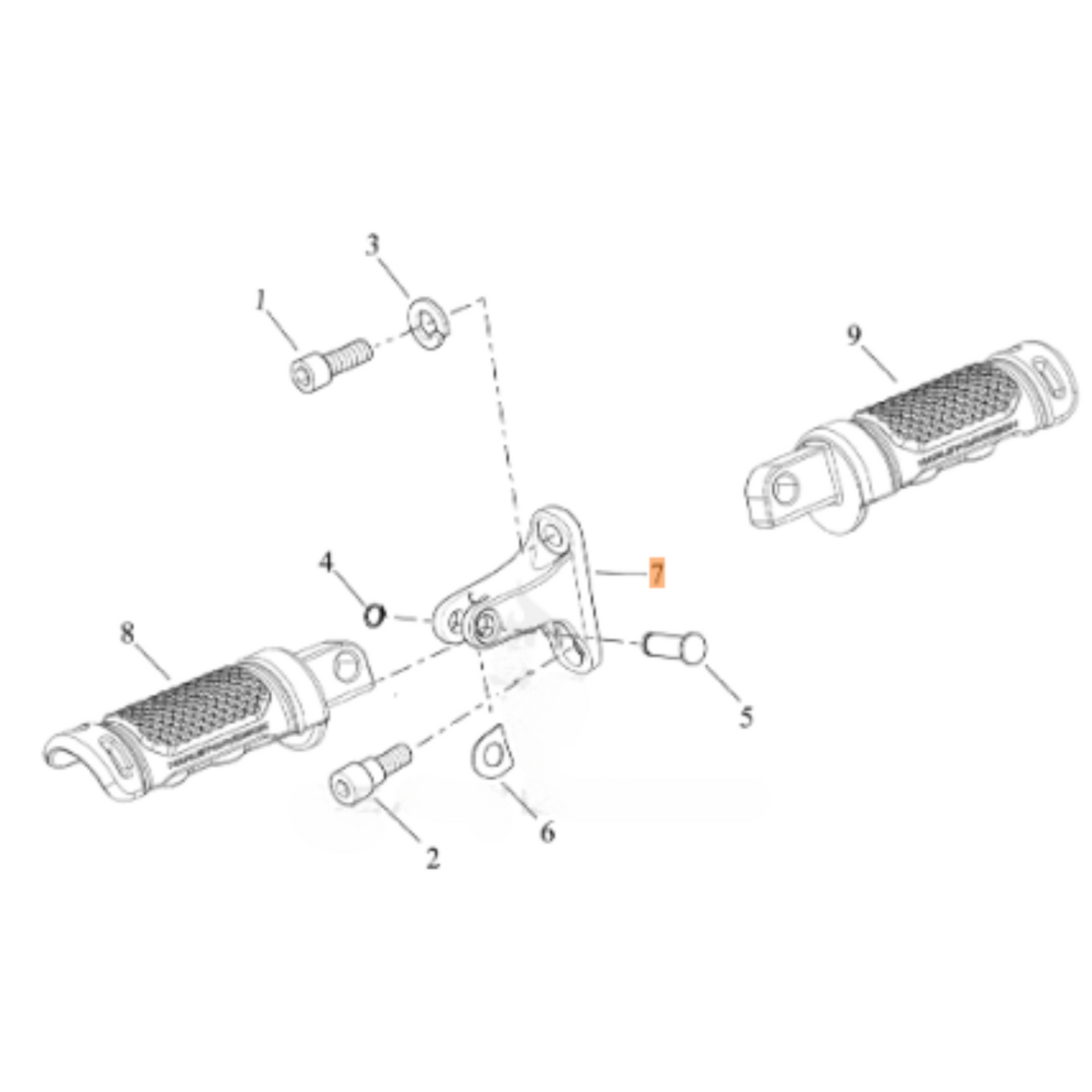 Harley-Davidson® Left Side Passenger Footpeg Bracket- '18-'23 Touring Models