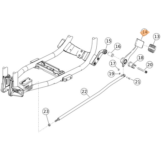 Harley-Davidson® Rear Brake Lever - Dyna Models with Forward Control Kit - Black