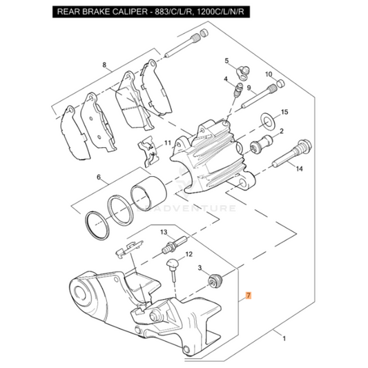 Harley-Davidson® Rear Brake Caliper Bracket - XL Sportster '06-'07