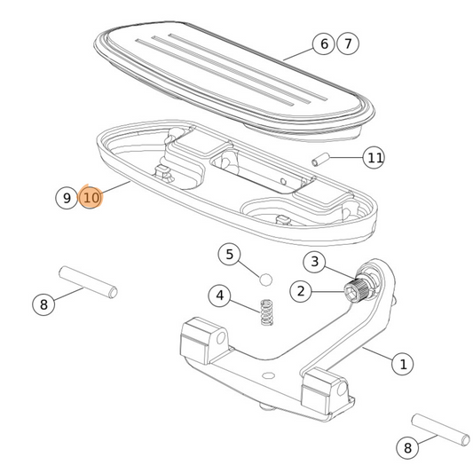 Harley-Davidson® Left Side Footboard Pan - Streamliner Passenger