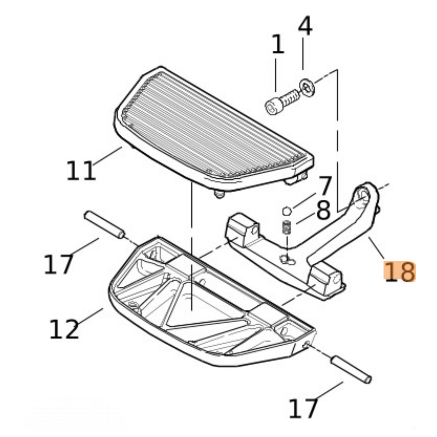 Harley-Davidson® Passenager Footboard Support Bracket - '97-'09 Touring Models