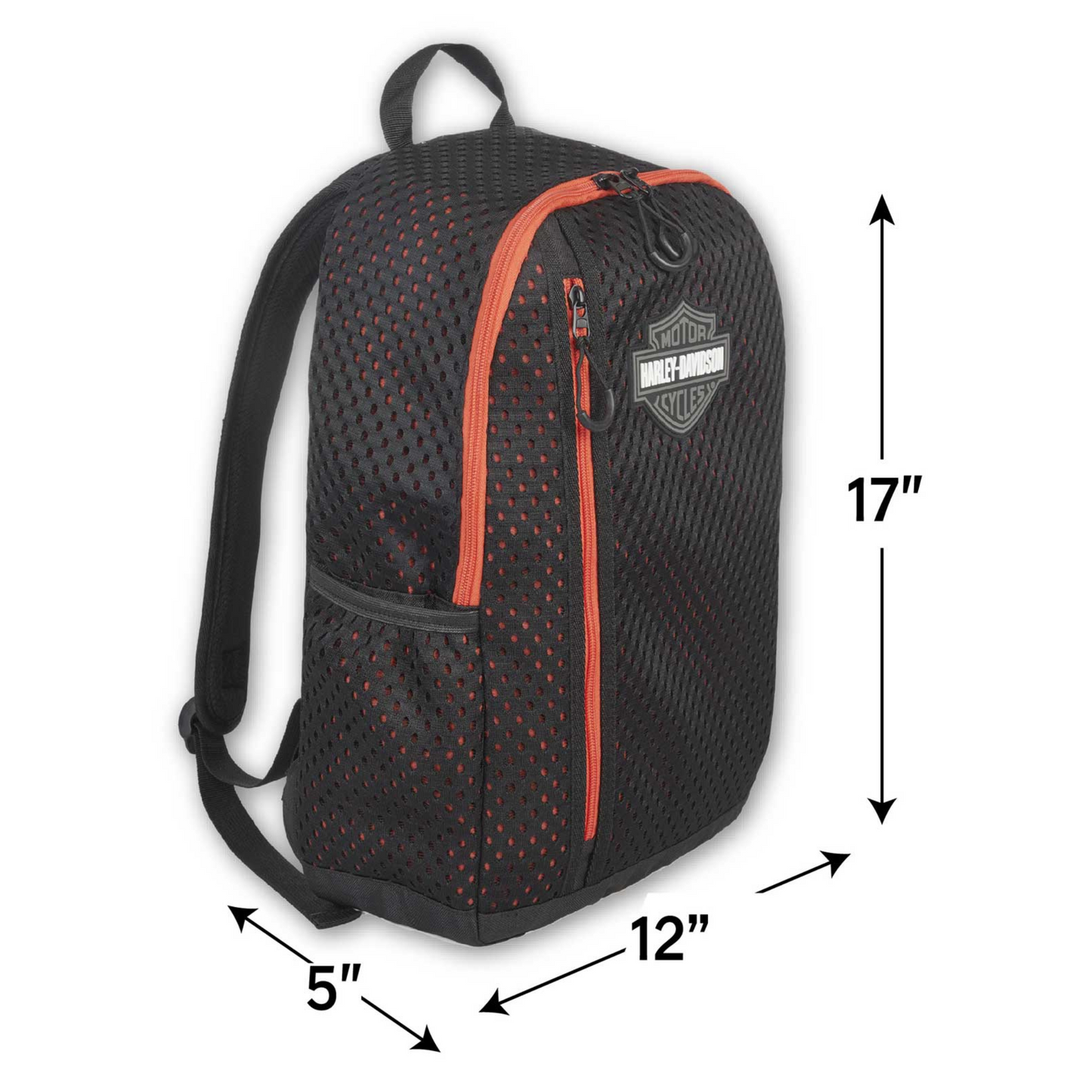 Harley-Davidson® Rumble Bar & Shield Logo Backpack - Polyester w/ Mesh - Black