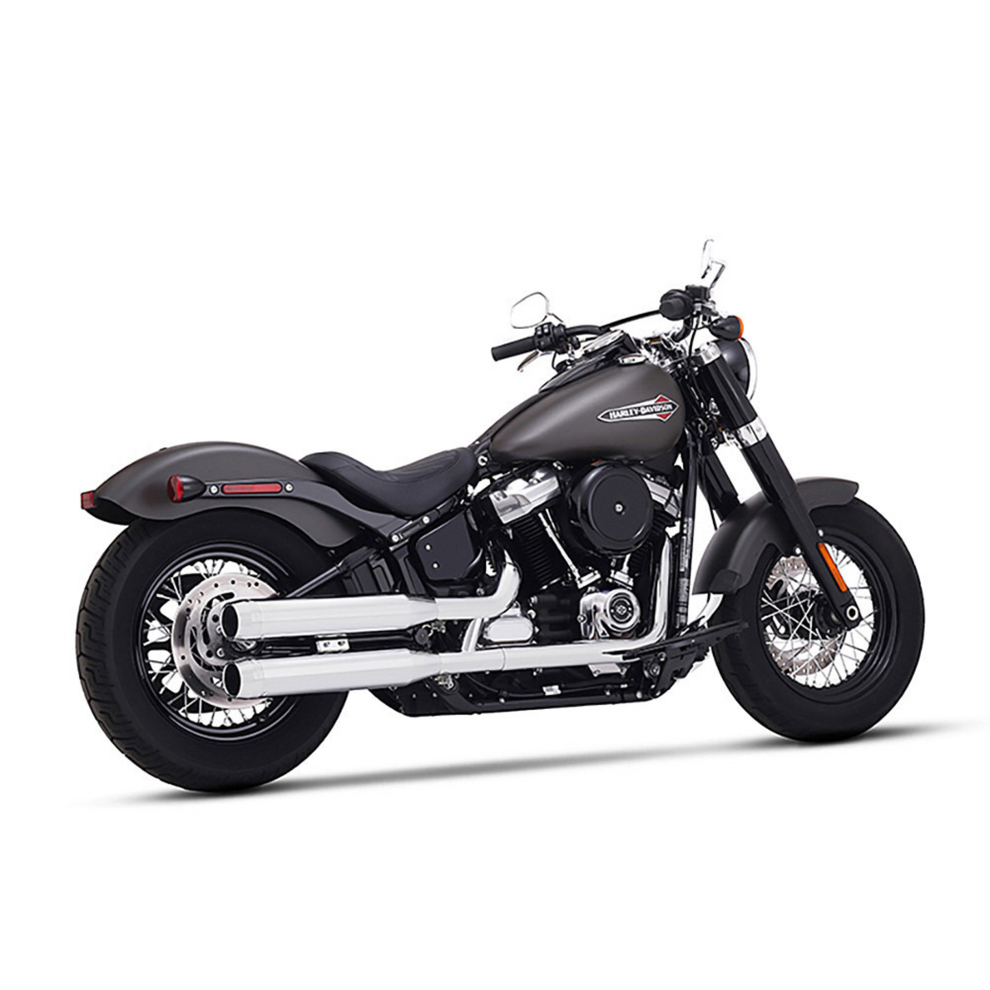 Rinehart Exhaust - 3-1/2in. Slip-On Mufflers – Chrome with Chrome End Caps