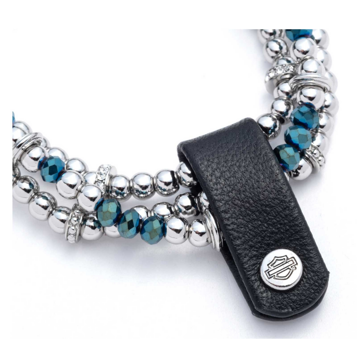 Harley-Davidson® Women's Bar & Shield Charm Bead Stretch Bracelets - Set of Three