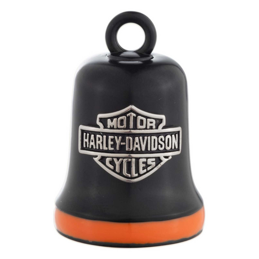 Harley-Davidson® Engraved Bar & Shield Logo Ride Bell w/ Orange Accents