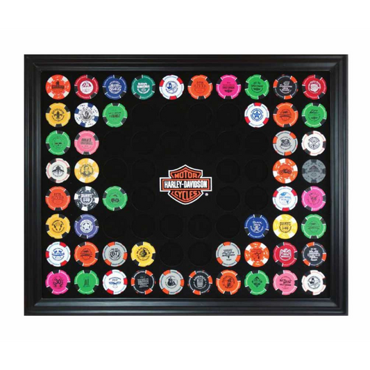 Harley-Davidson® Bar & Shield Chip Collector's Frame - Holds 76 Poker Chips